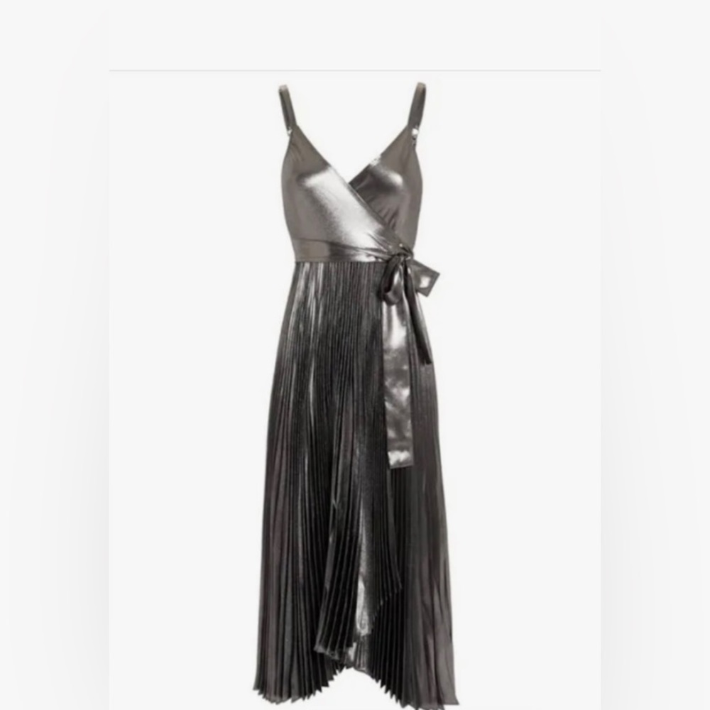 A.L.C. Kristo Wrap Dress in silver, size 2